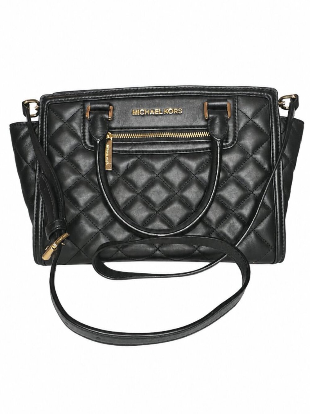 Michael Kors Black Quilted Leather Handbag  -- Like New Condition